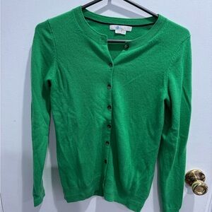 Boden Bright Green cashmere Button-Front Cardigan